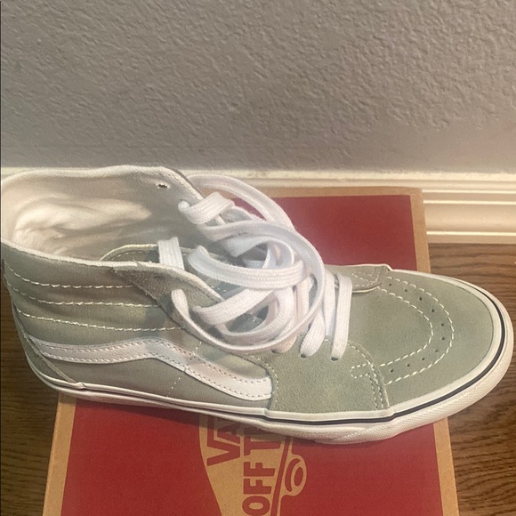 Vans Green and White High-Top Sneakers - Picture 5 of 10